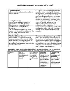 Preview of Partial Quotient Division Lesson Plan (3's w/ remainders)