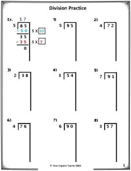 partial quotients worksheet