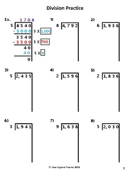 partial quotients worksheet