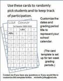 Participation Cards with Calendar