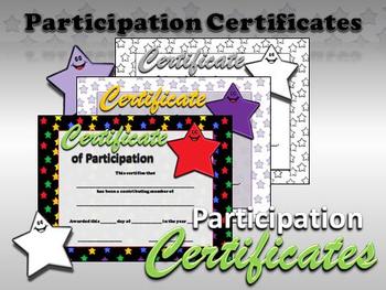 Preview of Participation Certificates - Stars Theme - King Virtue