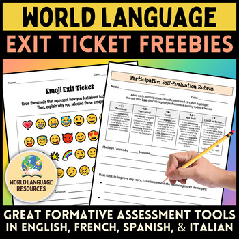 Preview of World Language Exit Ticket FREEBIES!