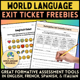 World Language Exit Ticket FREEBIES!