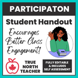 Participation Student Handout | Includes Self Assessment