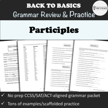 Preview of Participles Worksheet - Grammar Review and Practice - Digital