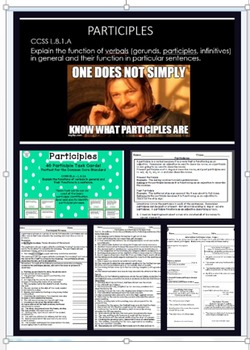 Preview of Participles and Their Functions Complete Bundle - a Common Core verbals unit