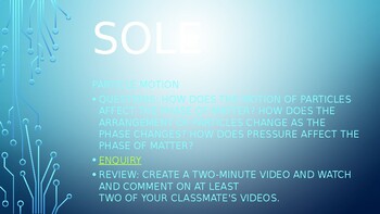 Preview of Particle Motion SOLE (student organized learning environment)
