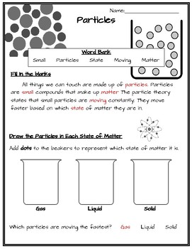 Particle Theory Worksheet by Super Simple Sheets | TpT