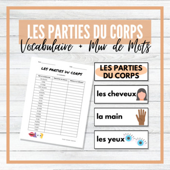 Preview of Les Parties du Corps - Body Parts - French Vocabulary Activity + Word Wall