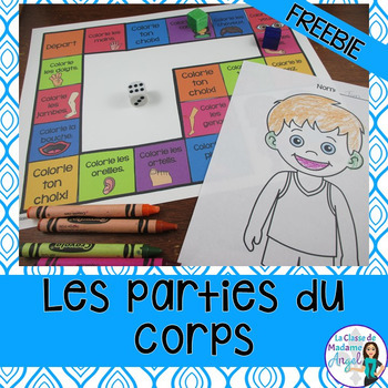 Preview of Les parties du corps:  French Parts of the Body Game FREE