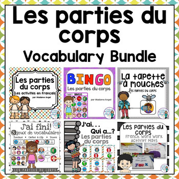 Preview of Parties du corps:  Parts of the Body Themed Vocabulary BUNDLE in French