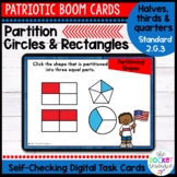 Partition Circles and Rectangles Patriotic BOOM™ Cards 2.G.3