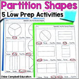 Partition Shapes into Halves, Thirds, and Fourths - Equal 