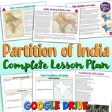Partition of India Lesson Plan Activity: Map, Readings, Pr