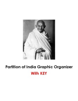 Preview of Partition of India and its Impact Graphic Organizer with KEY