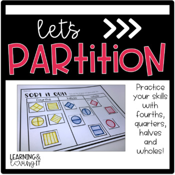 Preview of Partitioning into Halves Fourths Quarters 1.G.A.3 | Math Interactive Notebook 