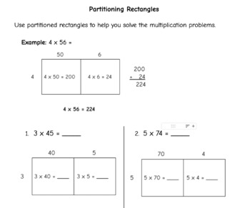 Partitioning Rectangles Multiplication Teaching Resources Tpt