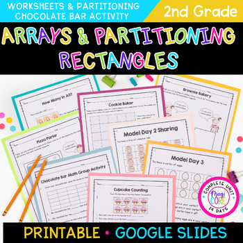 Preview of Arrays Partitioning Rectangles Rows & Columns 2nd Grade Geometry Activity 2.GA.2