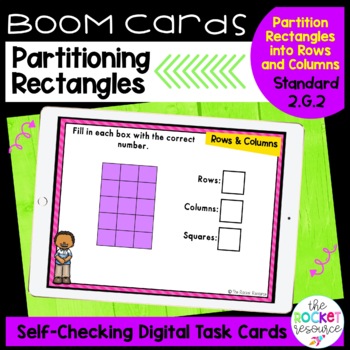 Preview of Partitioning Rectangles into Rows and Columns BOOM™ Cards 2.G.2