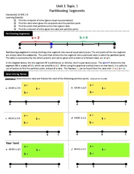 Preview of Partitioning Segments Guided Notes and Lecture Video Link (PDF & TpT Digital)