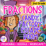 Partition Shapes & Fractions 2nd Grade Math Escape Room Pr