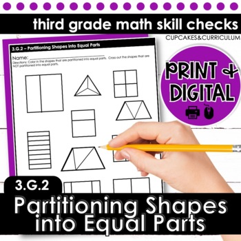 Preview of Partitioning Shapes Into Equal Parts | Third Grade Math 3.G.2