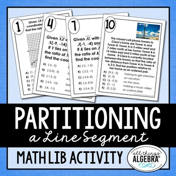 Preview of Partitioning a Line Segment | Math Lib Activity