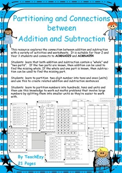 partitioning and the connection between addition and subtraction by teachezy