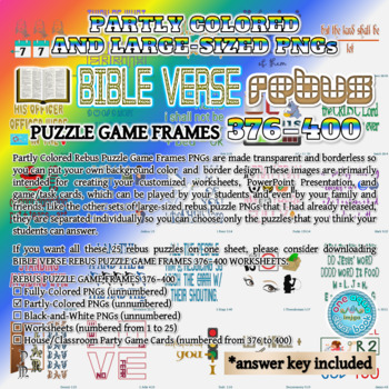 Preview of Partly Colored BIBLE VERSE Rebus Puzzle Game Frames 376–400 PNGs