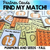 Partner Cards - Find My Match - Fall Theme Pumpkins and Se