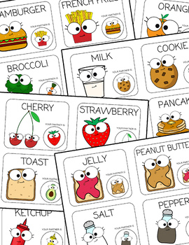 Preview of Partner Cards - Food: Find Your Partner