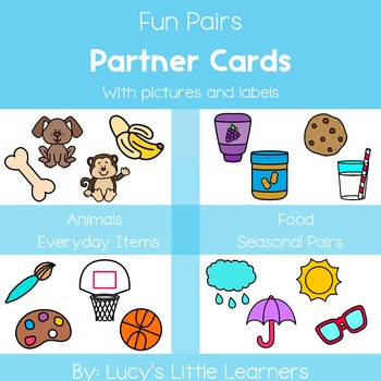 Preview of Partner Cards | Food, Animals, Everyday Items and Seasonal