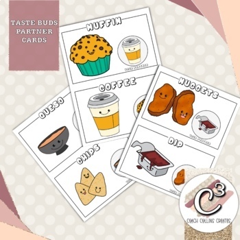 Preview of Partner Cards | Pairing Cards | Taste Buds Food Themed Cards