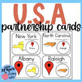 Partner Cards | USA States and Capitals | Making Pairs | C