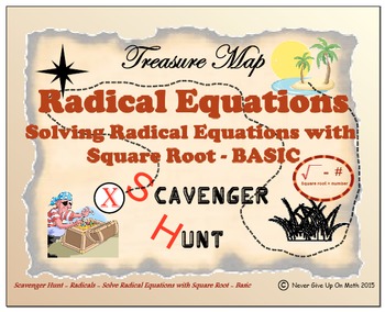 Preview of Scavenger Hunt {School/Home/Stations} - Solve Square Root Equation - BASIC