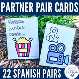 Partner Match Cards in Spanish to Pair Students - 22 Card Pairs