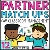Partner Match Ups | Pairing Cards for Classroom Management