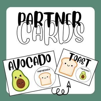 Preview of Partner Pair Cards (Food Themed)