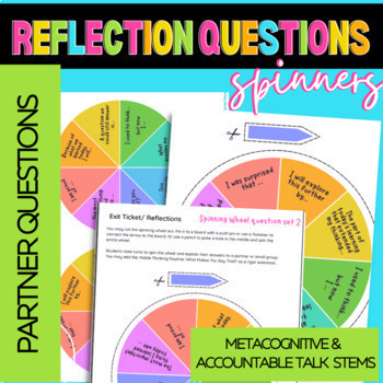 Preview of Spinner: Student Self-Reflection Questions for Exit Tickets | Small Group Review