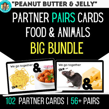 Preview of Peanut Butter & Jelly Partner Pairing Cards | ANIMALS & FOOD Bundle | Coop group