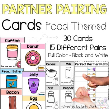 Preview of Partner Pairing Cards | FOOD Themed Partner Cards | Partner Work