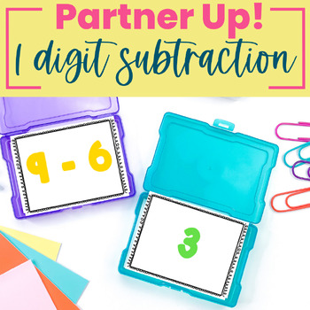 Preview of Partner Pairing Cards - One Digit Subtraction