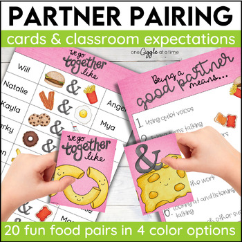 Preview of Partner Pairing Cards With Partner Matching Recording Sheet Rules & Expectations