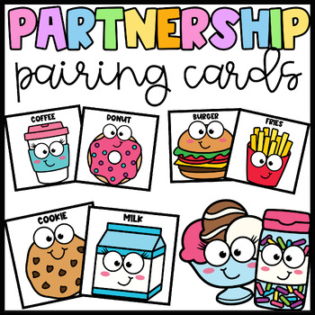 Preview of Partner Pairing Cards-Partnership Cooperative Learning-Peanut Butter Jelly +MORE