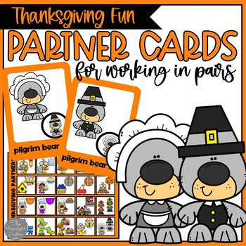 Preview of Partner Pairing Cards | Picking Partners | Pairing Students | November Theme