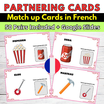 Preview of Partner Pairing Cards in French.Match up Cards.Partnering Cards.