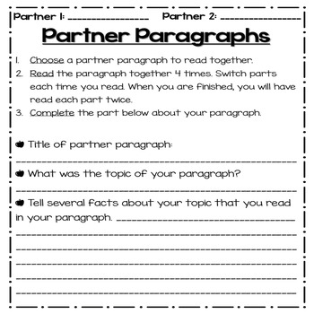 Partner Paragraphs *Fall Edition* by Second Grade Magic | TpT