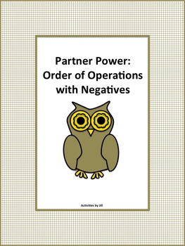 Preview of Partner Power: Order of Operations with Negatives (Distance Learning)