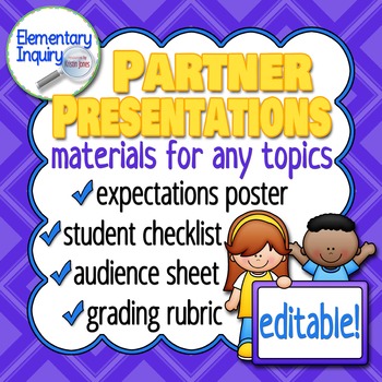 Preview of Partner Presentation Materials for Any Topics with Poster