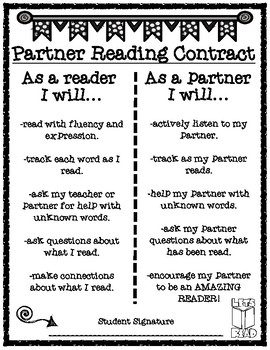 Preview of Partner Reading Contract